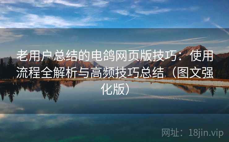 老用户总结的电鸽网页版技巧:使用流程全解析与高频技巧总结(图文强化版) 老用户总结的电鸽网页版技巧:使用流程全解析与高频技巧总结(图文强化版)