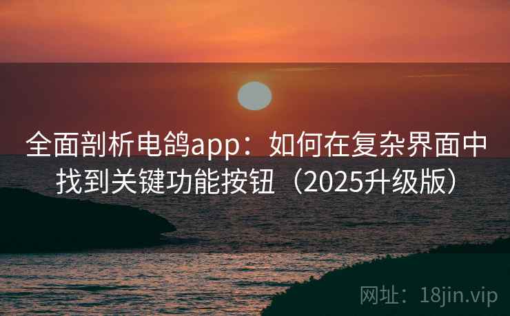 全面剖析电鸽app：如何在复杂界面中找到关键功能按钮（2025升级版）
