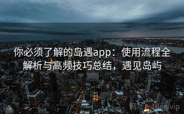 你必须了解的岛遇app：使用流程全解析与高频技巧总结，遇见岛屿