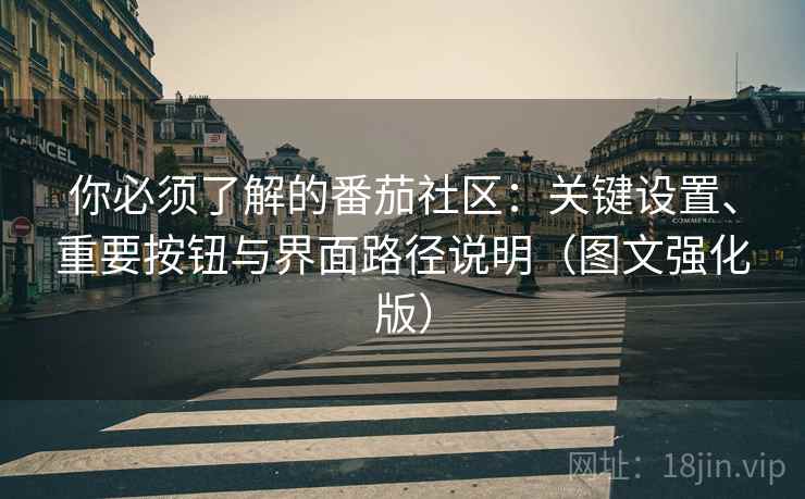 你必须了解的番茄社区：关键设置、重要按钮与界面路径说明（图文强化版）