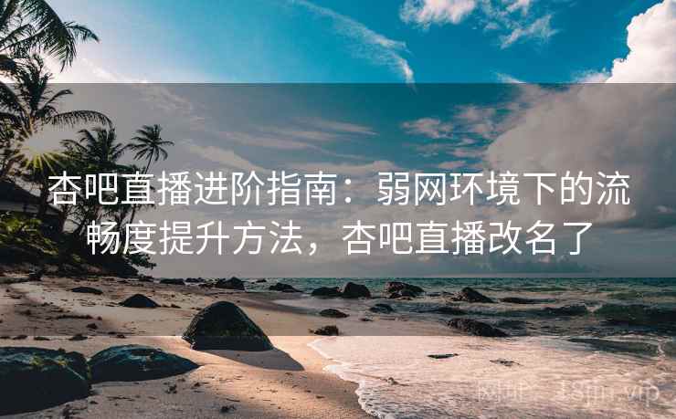 杏吧直播进阶指南：弱网环境下的流畅度提升方法，杏吧直播改名了