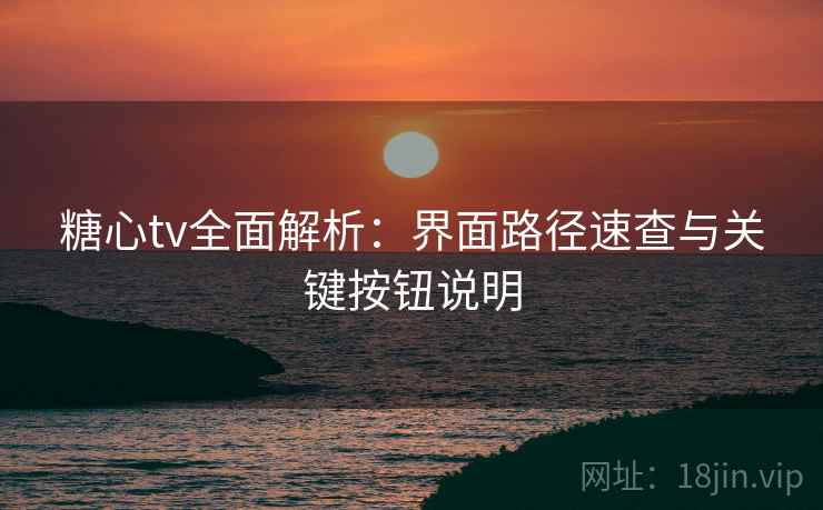 糖心tv全面解析：界面路径速查与关键按钮说明