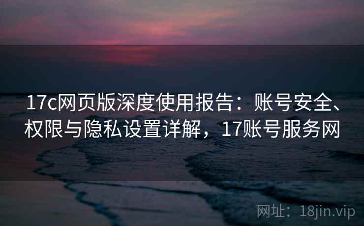 17c网页版深度使用报告：账号安全、权限与隐私设置详解，17账号服务网