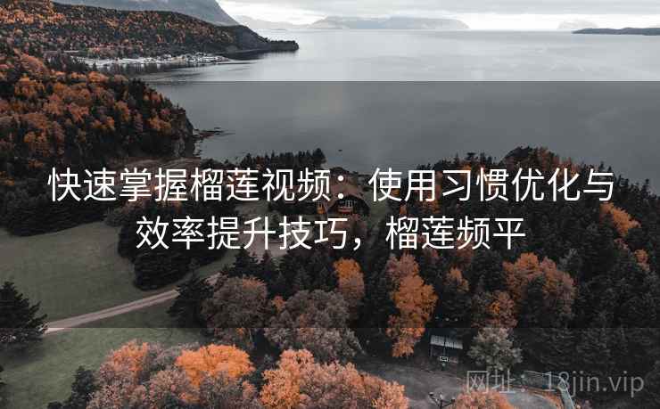 快速掌握榴莲视频：使用习惯优化与效率提升技巧，榴莲频平