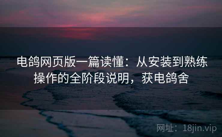电鸽网页版一篇读懂：从安装到熟练操作的全阶段说明，获电鸽舍