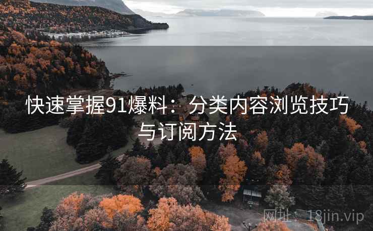 快速掌握91爆料：分类内容浏览技巧与订阅方法
