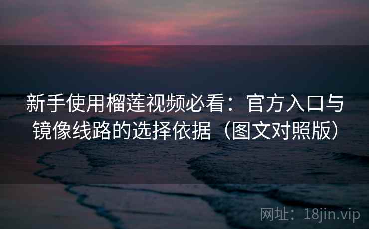 新手使用榴莲视频必看：官方入口与镜像线路的选择依据（图文对照版）