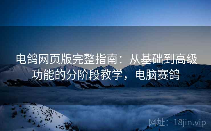 电鸽网页版完整指南：从基础到高级功能的分阶段教学，电脑赛鸽